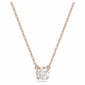 Swarovski Constella Necklace with Pendant Round cut White Rose gold-tone plated  38cm x 42 CM fashion-jewelry  