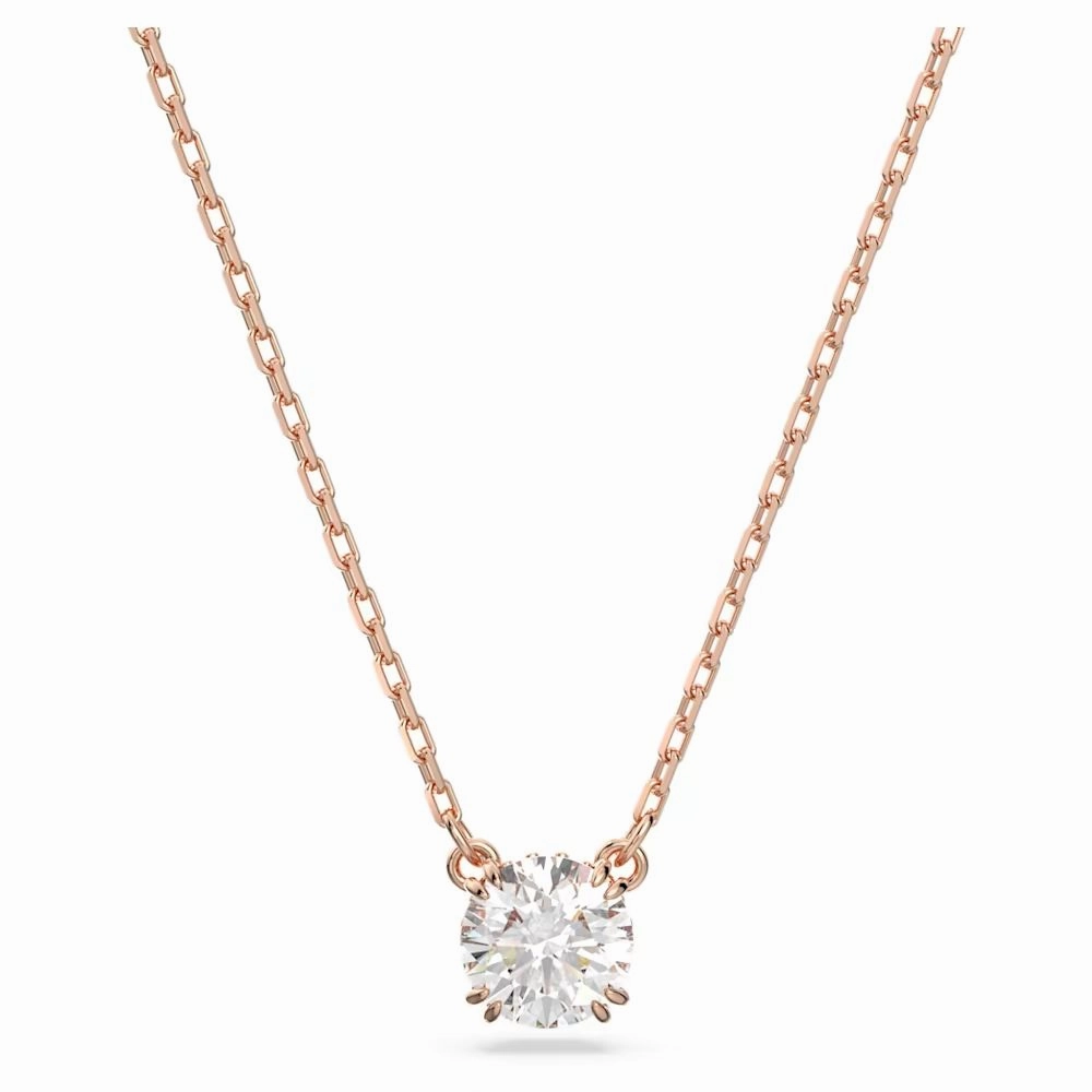 Swarovski Constella Necklace with Pendant Round cut White Rose gold-tone plated  38cm x 42 CM fashion-jewelry  