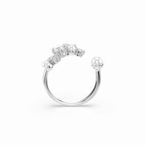 Swarovski Constella open Ring Crystal pearl Round cuts White Rhodium plated fashion-jewelry  