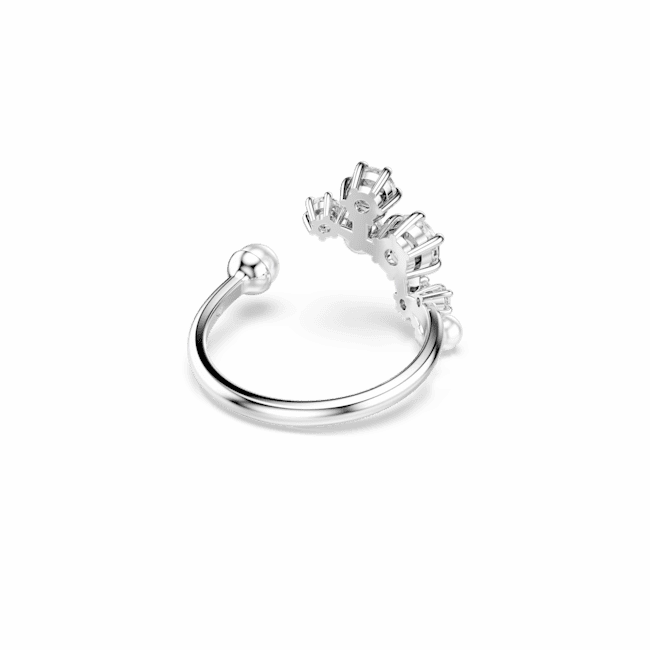 Swarovski Constella open Ring Crystal pearl Round cuts White Rhodium plated