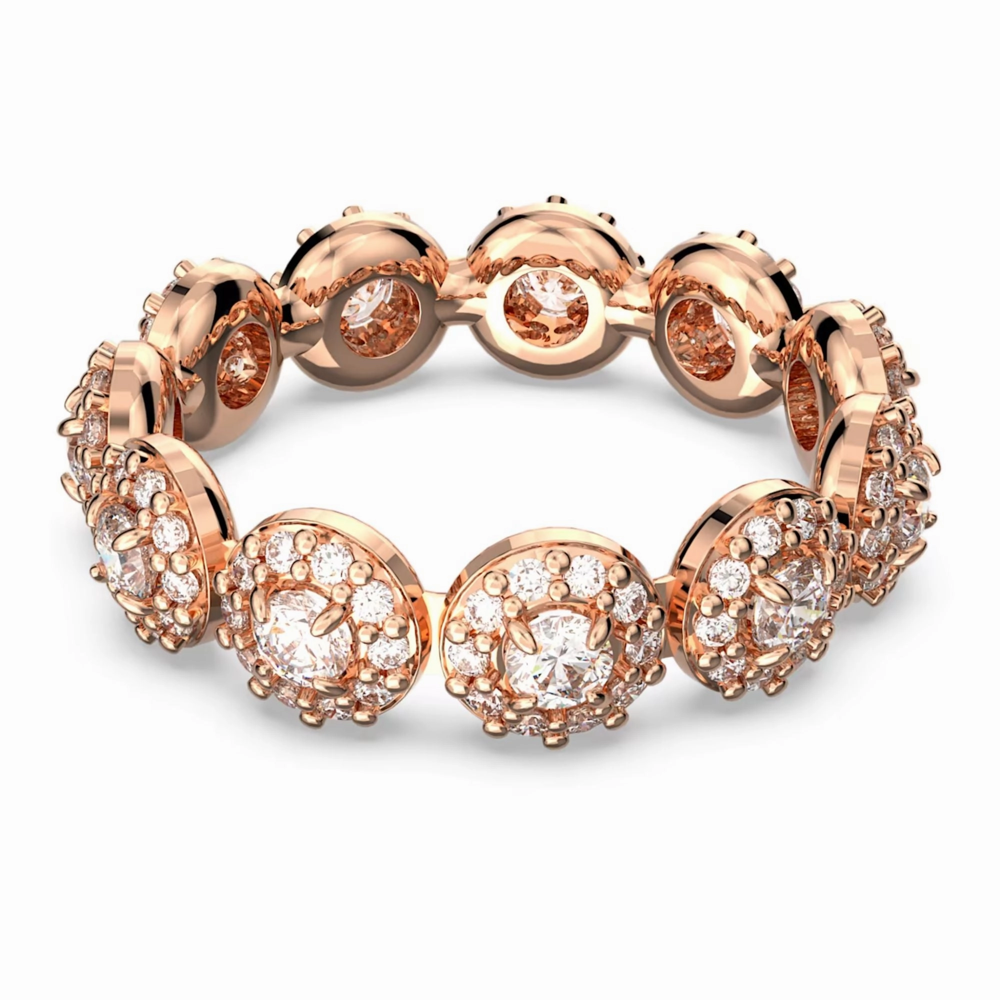 Swarovski Constella Ring Round cut,  White, Rose Gold-Tone Plated Size-58