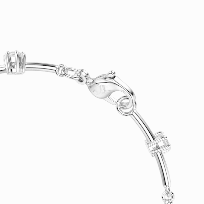 Swarovski Constella Tennis Bracelet Crystal Pearl Round Cuts White Rhodium Plated