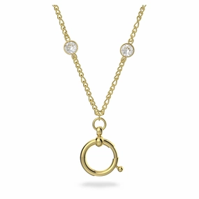 Swarovski Curiosa Necklace with ring pendant Yellow Gold-tone plate  55 CM fashion-jewelry  