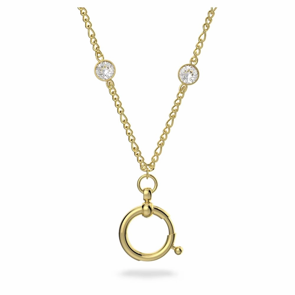 Swarovski Curiosa Necklace with ring pendant Yellow Gold-tone plate  55 CM fashion-jewelry  