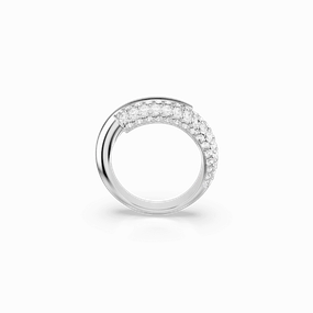 Swarovski Dextera Band Ring White, Rhodium plated fashion-jewelry  