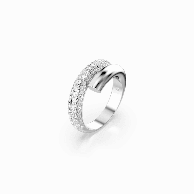 Swarovski Dextera Band Ring White, Rhodium plated