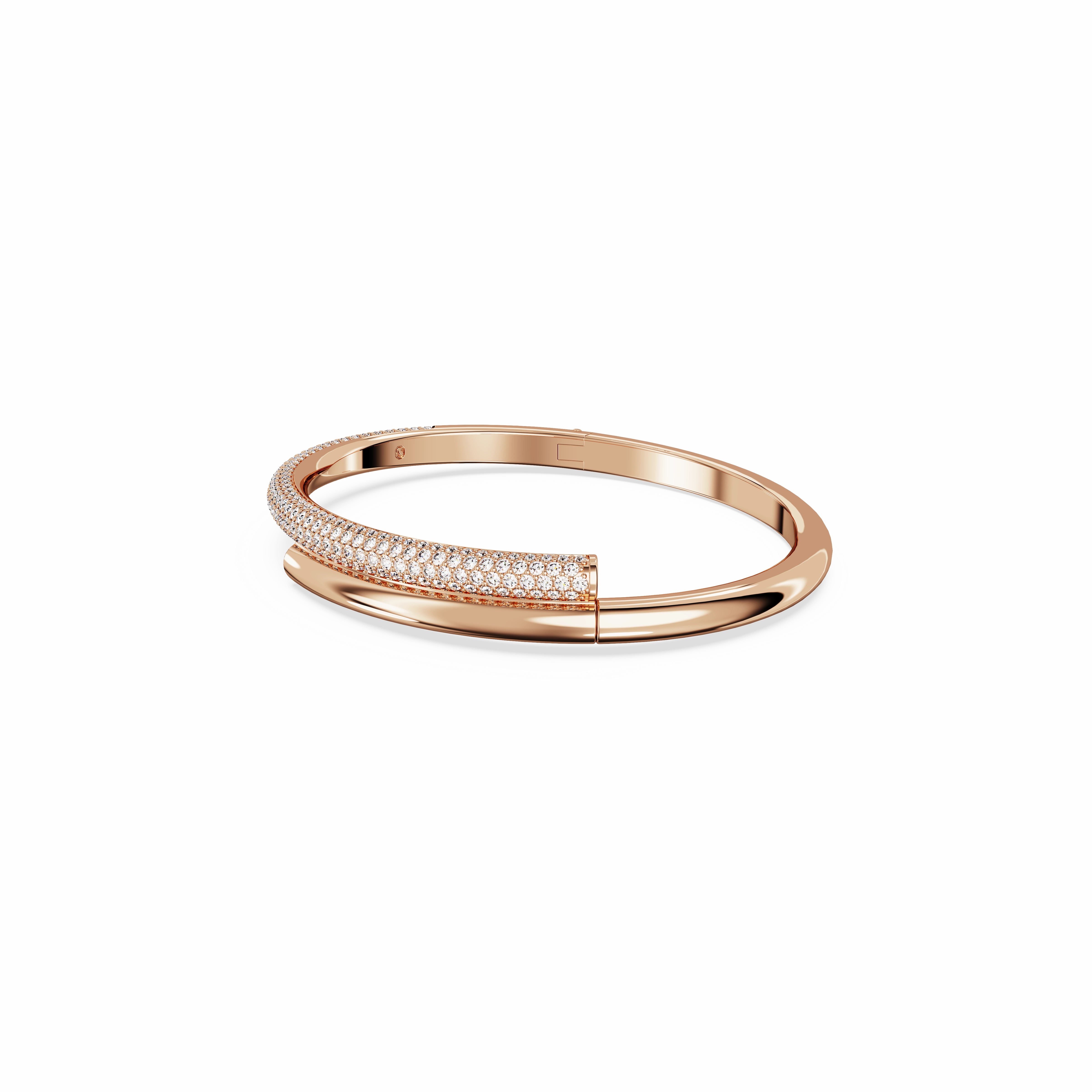 Swarovski Dextera Bangle Magnetic Closure White Rose Gold-Tone Plated