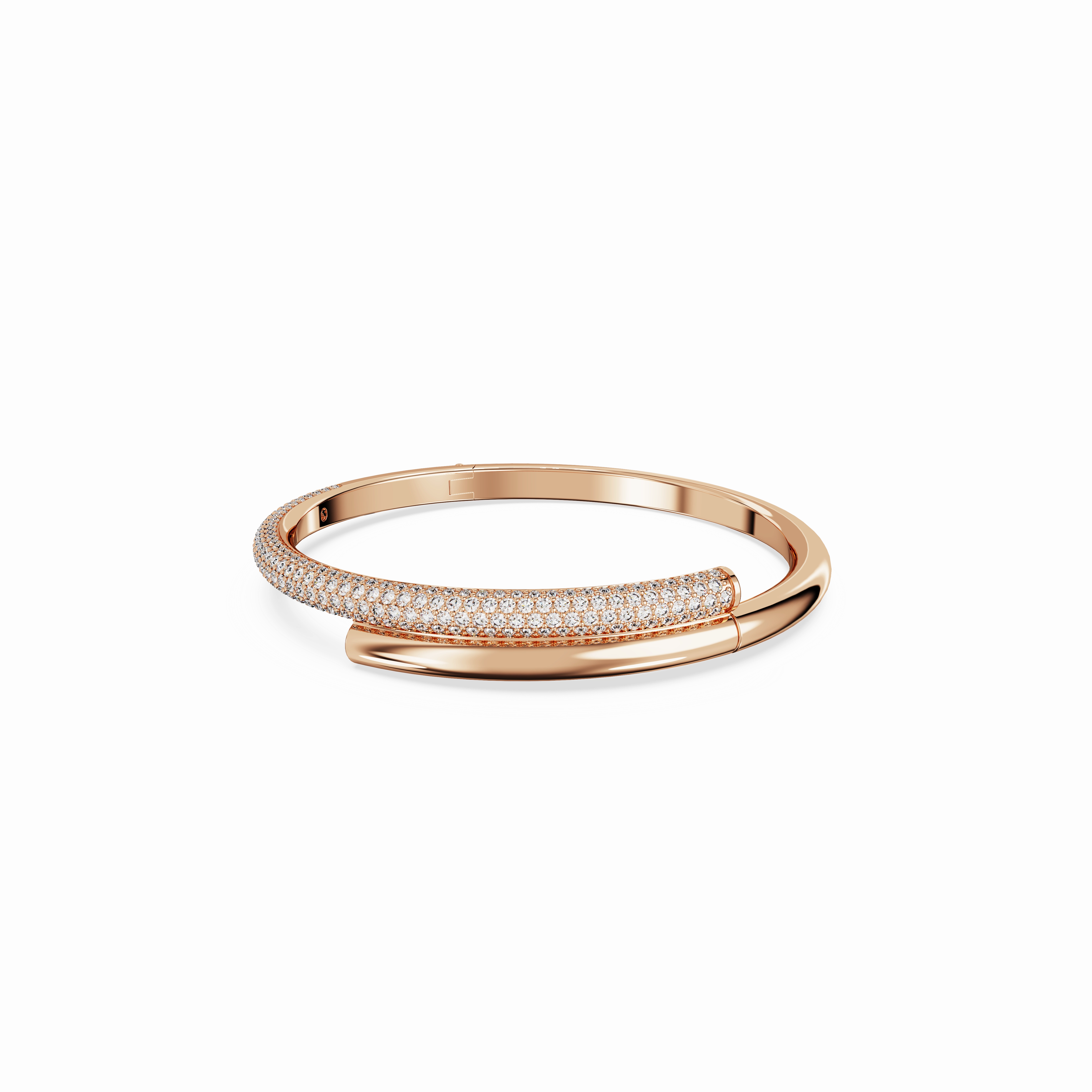 Swarovski Dextera Bangle Magnetic Closure White Rose Gold-Tone Plated fashion-jewelry  