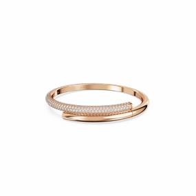 Swarovski Dextera Bangle Magnetic Closure White Rose Gold-Tone Plated fashion-jewelry  