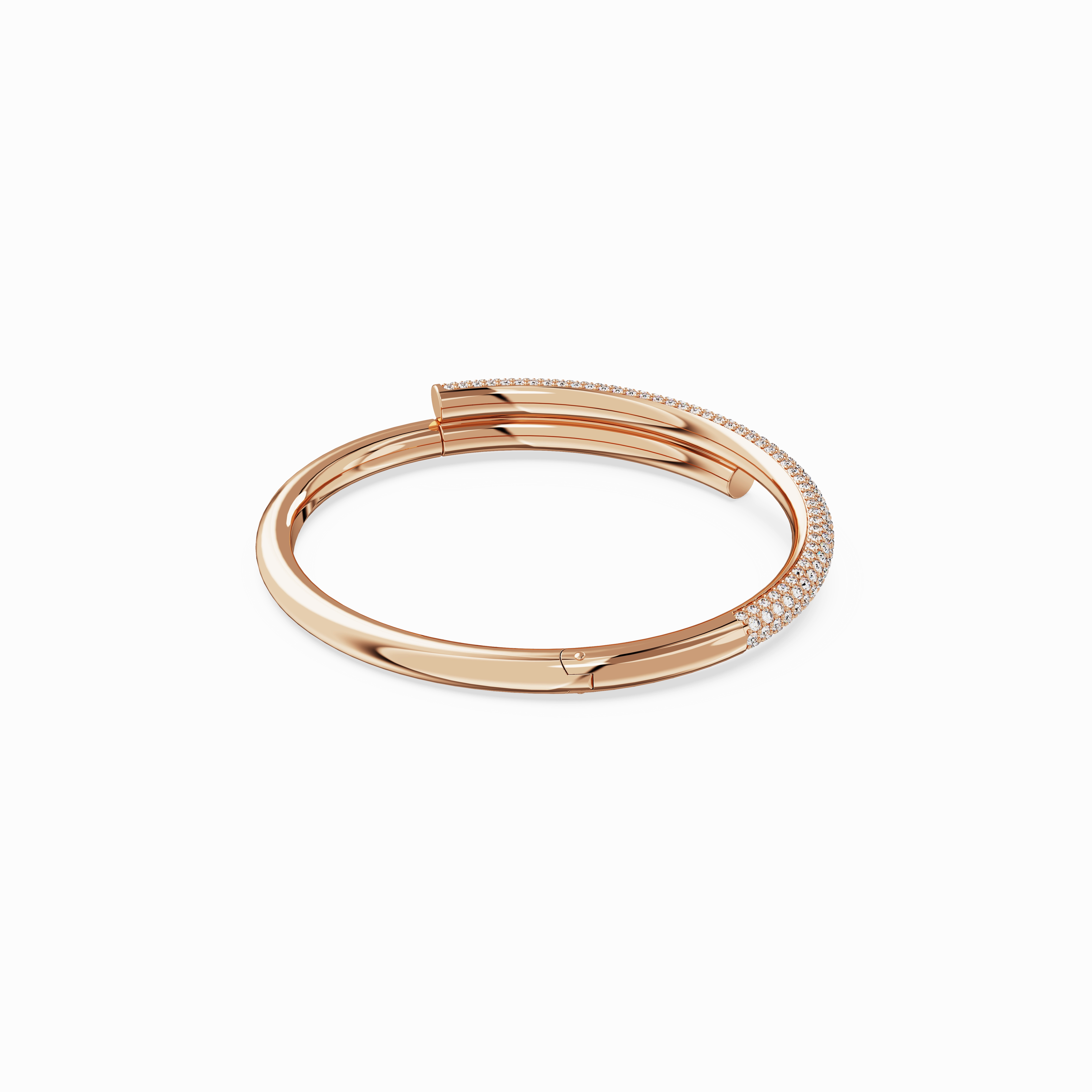 Swarovski Dextera Bangle Magnetic Closure White Rose Gold-Tone Plated
