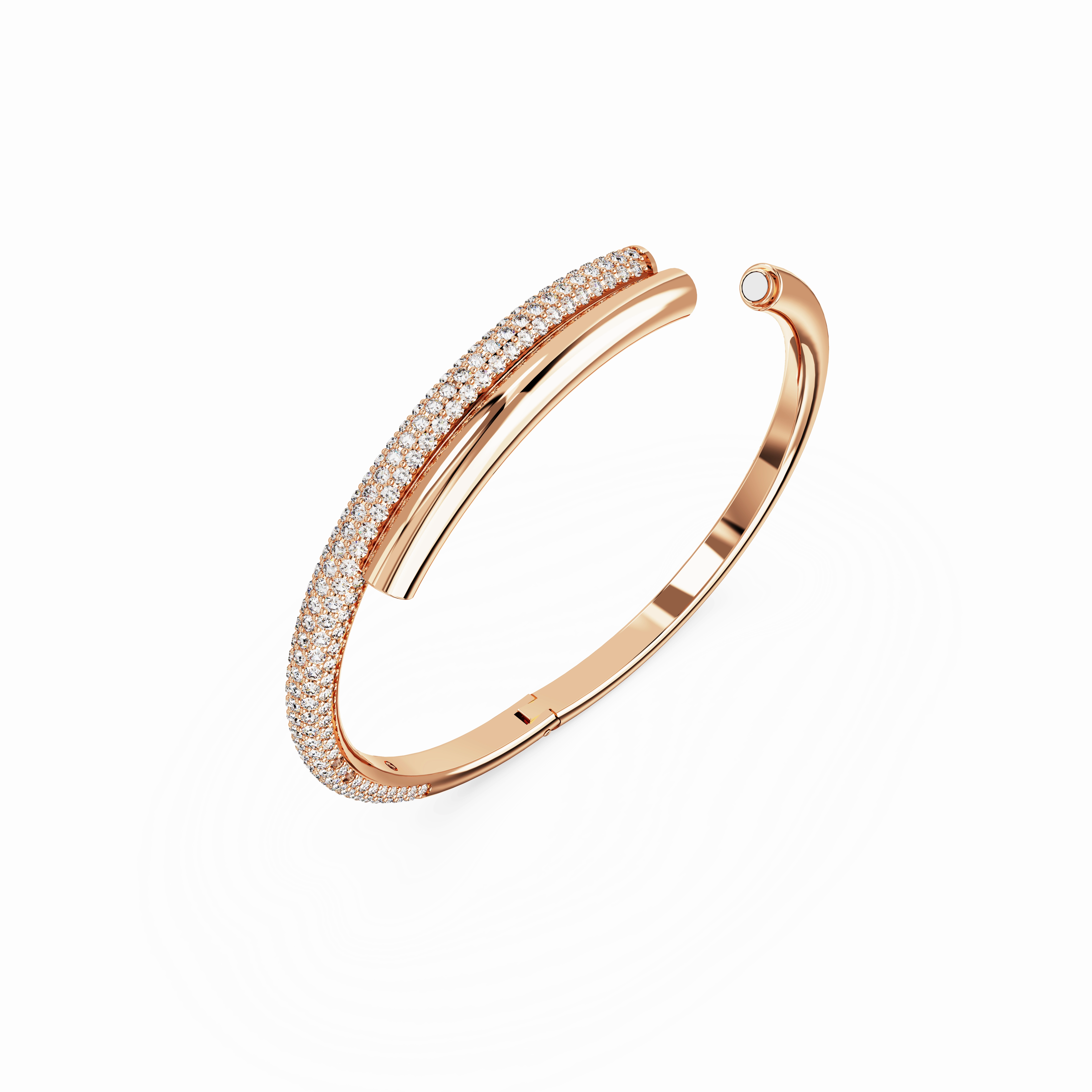 Swarovski Dextera Bangle Magnetic Closure White Rose Gold-Tone Plated