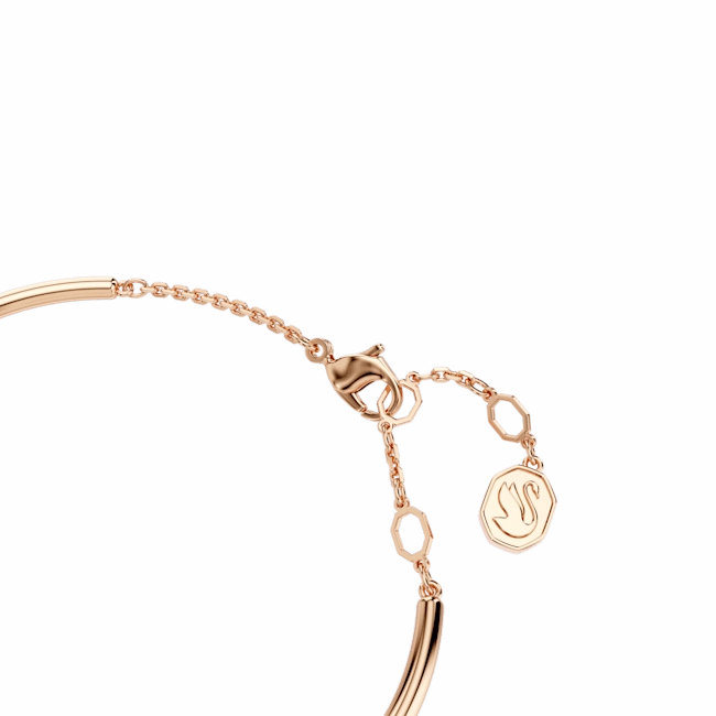 Swarovski Dextera Bangle Round cut, White, Rose gold-tone plated, Medium