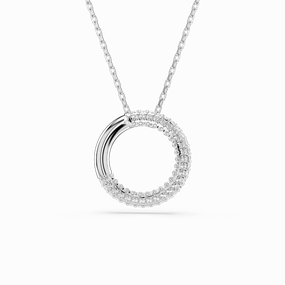 Swarovski Dextera Necklace Pendant Pave, White, Rhodium plated fashion-jewelry  