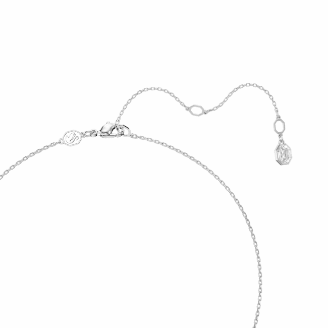 Swarovski Dextera Necklace Pendant Pave, White, Rhodium plated