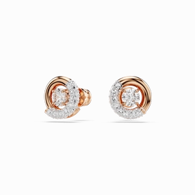 Swarovski Dextera stud earrings Round cut, White, Rose gold-tone plated 