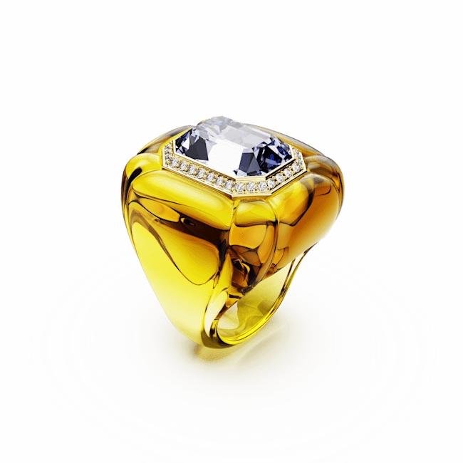 Swarovski Dulcis cocktail Ring Cushion cut Pav Yellow