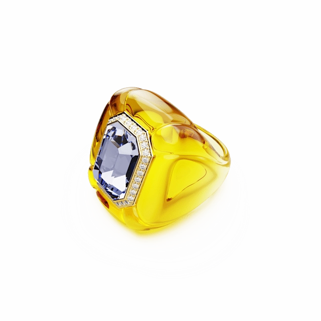 Swarovski Dulcis cocktail Ring Cushion cut Pav Yellow