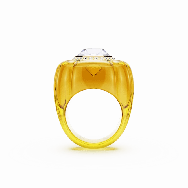 Swarovski Dulcis cocktail Ring Cushion cut Pav Yellow fashion-jewelry  