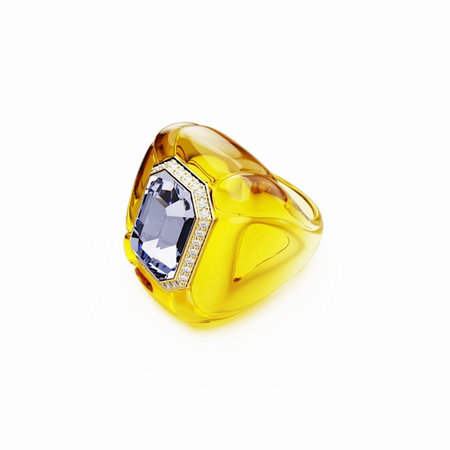 Swarovski Dulcis cocktail Ring Cushion cut Pav Yellow