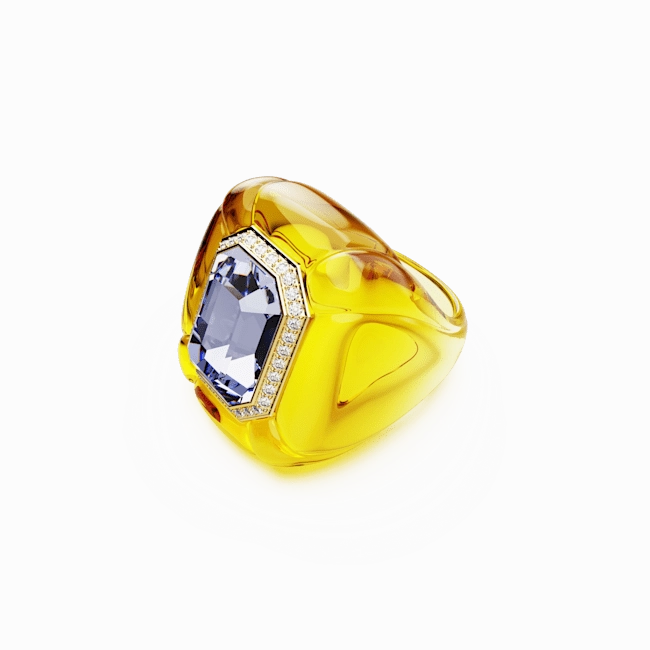 Swarovski Dulcis cocktail Ring Cushion cut Pav Yellow