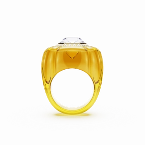 Swarovski Dulcis cocktail Ring Cushion cut Pav Yellow fashion-jewelry  