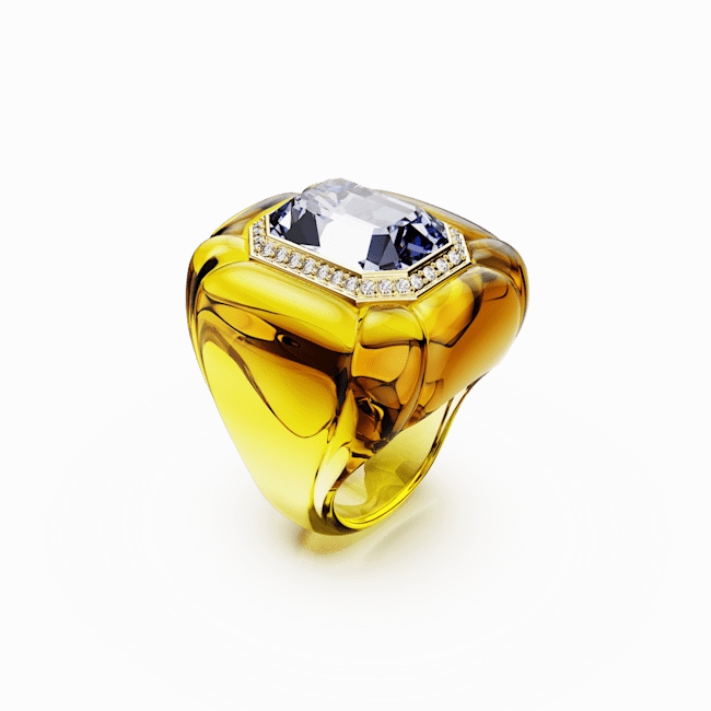 Swarovski Dulcis cocktail Ring Cushion cut Pav Yellow