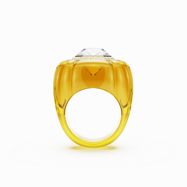 Swarovski Dulcis cocktail Ring Cushion cut Pav Yellow fashion-jewelry  