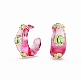Swarovski Dulcis Hoop Earrings Mixed cuts Multicolored Gold-tone plated fashion-jewelry  