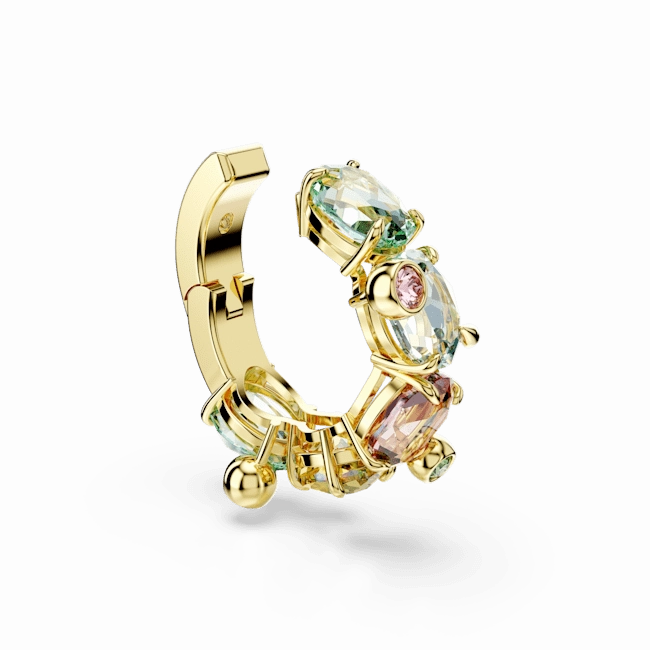 Swarovski Gema Ear Cuff Single Mixed cuts Multicolored Gold-tone plated