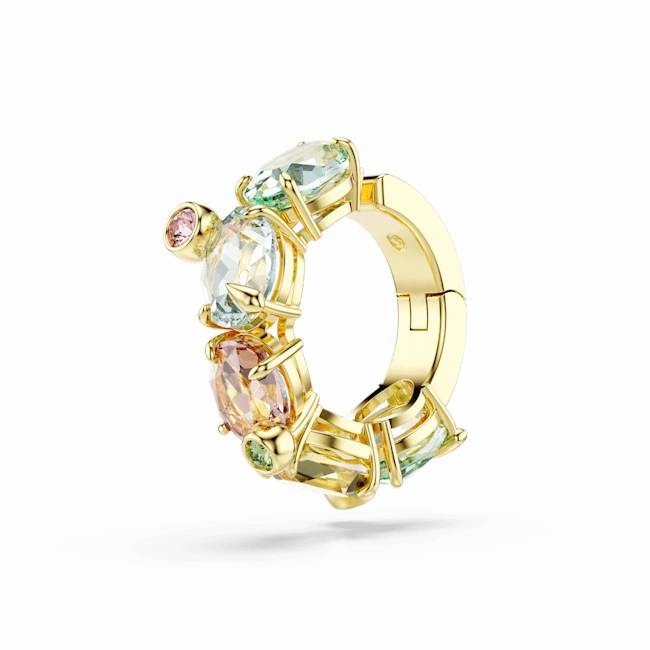 Swarovski Gema Ear Cuff Single Mixed cuts Multicolored Gold-tone plated 