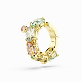Swarovski Gema Ear Cuff Single Mixed cuts Multicolored Gold-tone plated 