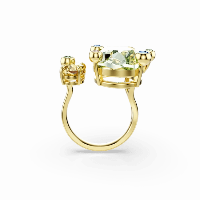 Swarovski Gema Open Ring Mixed Cuts Multicolored Gold-Tone Plated fashion-jewelry  