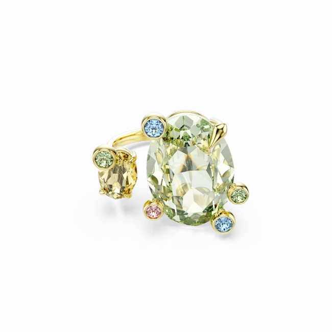 Swarovski Gema Open Ring Mixed Cuts Multicolored Gold-Tone Plated