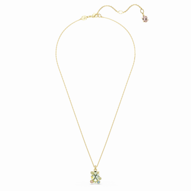 Swarovski Gema pendant Mixed cuts Multicolored Gold-tone plated