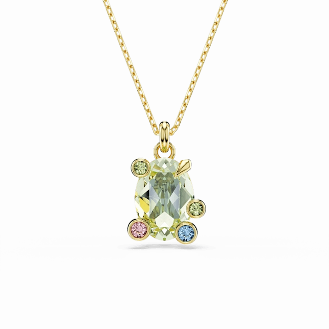 Swarovski Gema pendant Mixed cuts Multicolored Gold-tone plated fashion-jewelry  