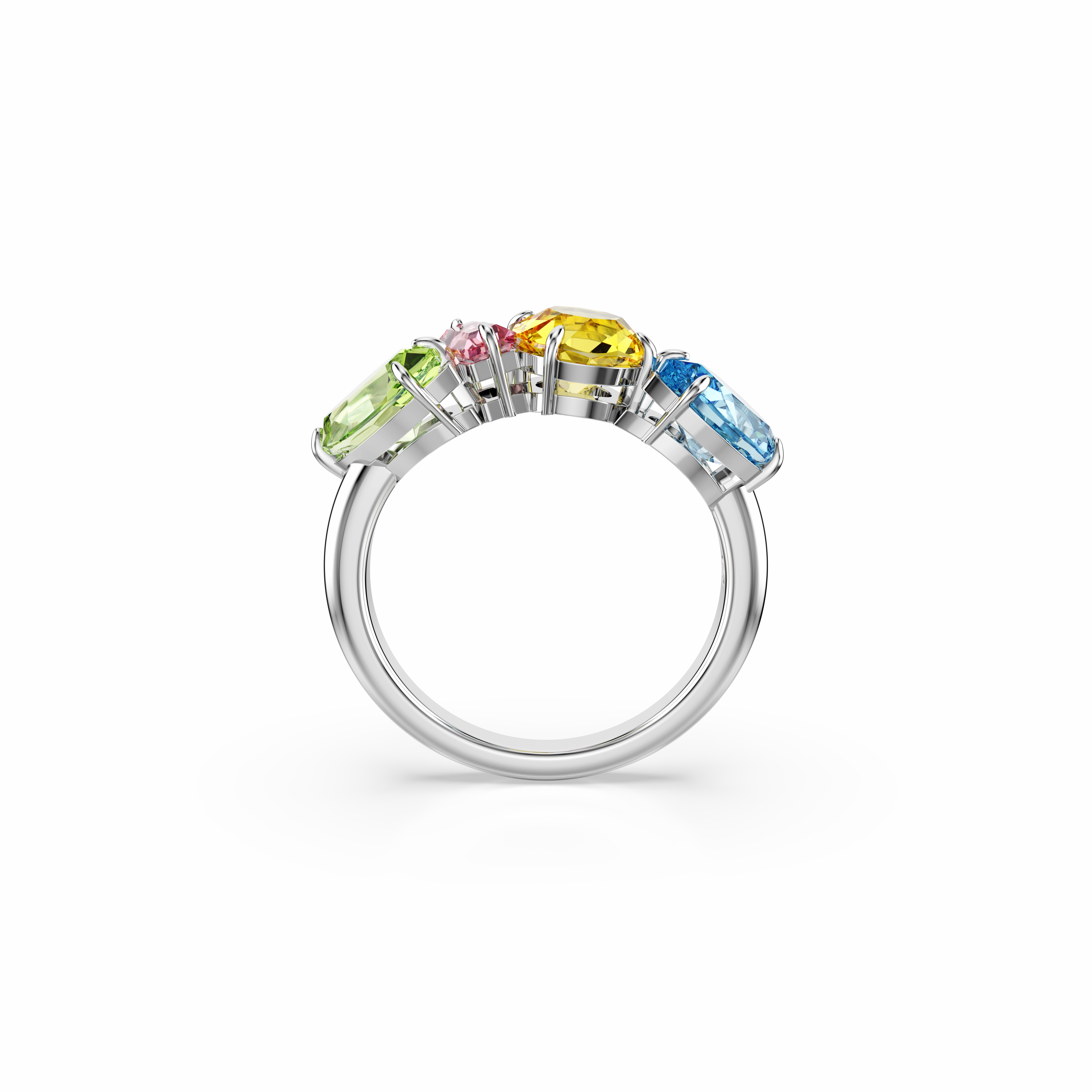 Swarovski Gema Ring Mixed Cuts Multicolored Rhodium Plated fashion-jewelry  