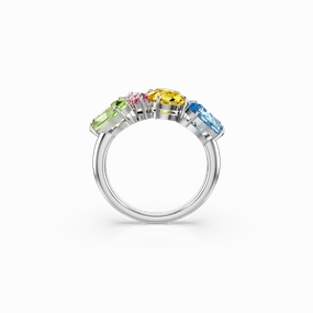 Swarovski Gema Ring Mixed Cuts Multicolored Rhodium Plated fashion-jewelry  