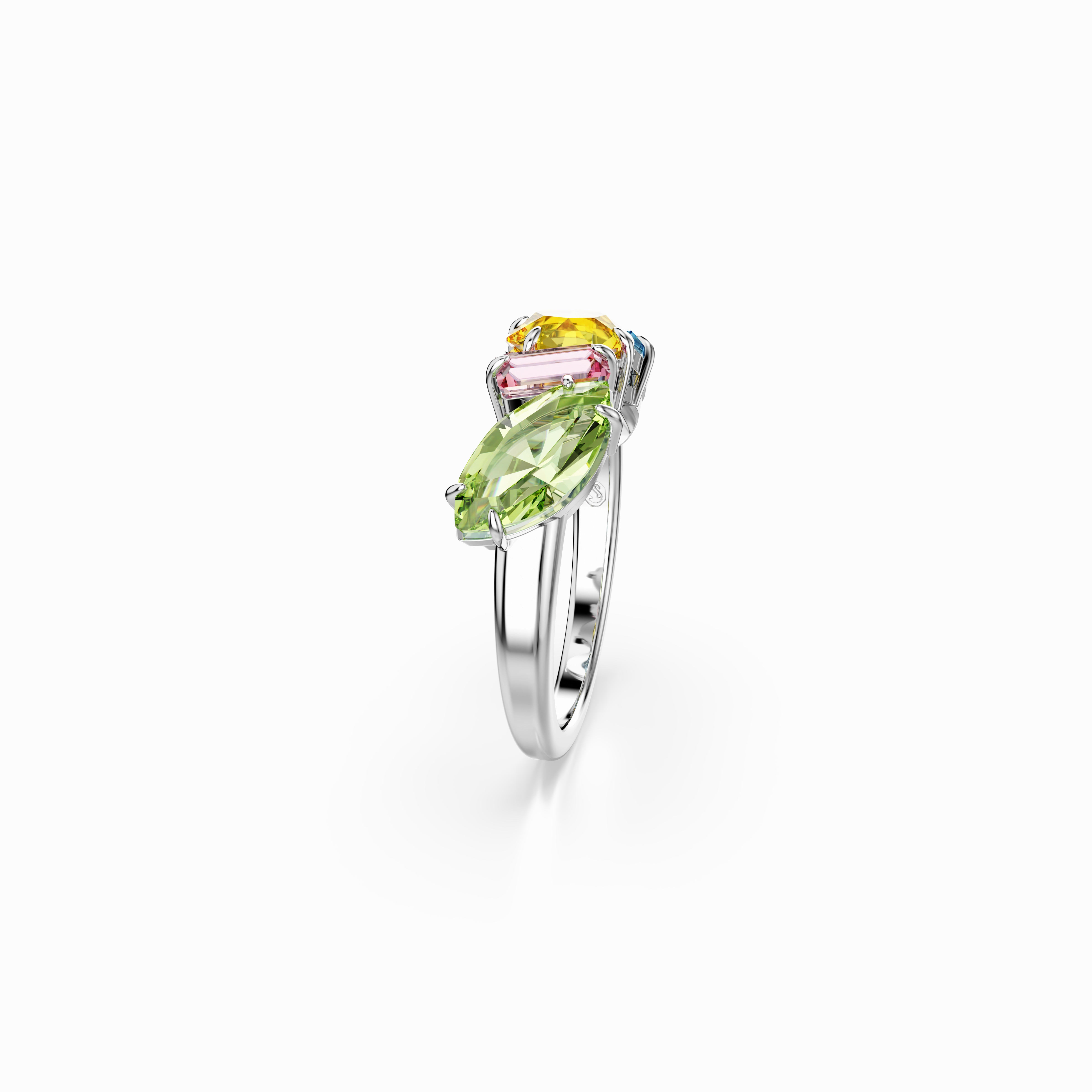 Swarovski Gema Ring Mixed Cuts Multicolored Rhodium Plated
