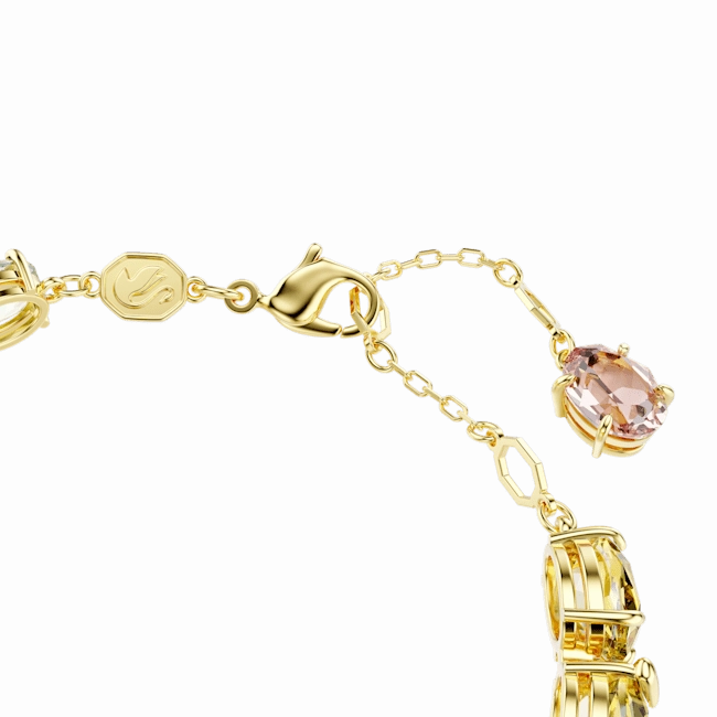 Swarovski Gema Tennis Bracelet Mixed Cuts Multicolored Gold-Tone Plated