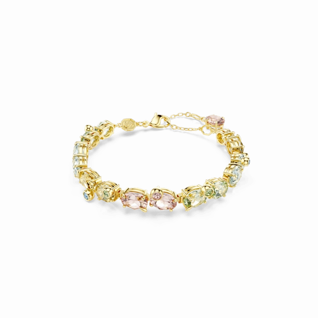 Swarovski Gema Tennis Bracelet Mixed Cuts Multicolored Gold-Tone Plated fashion-jewelry  