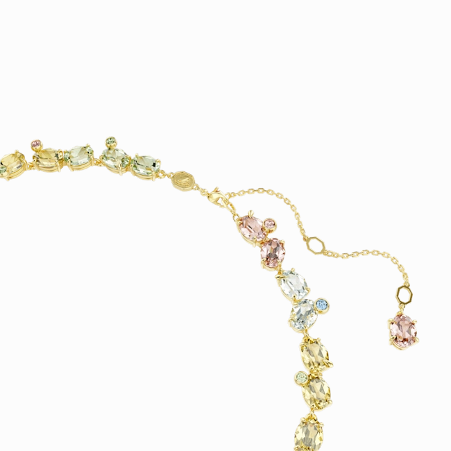 Swarovski Gema Tennis Necklace Mixed cuts Multicolored Gold-tone plated