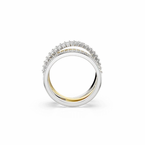 Swarovski Hyperbola Band Ring 3 Mixed Cuts, White, Mixed Metal Finish fashion-jewelry  