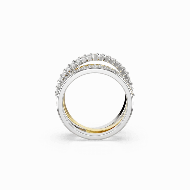 Swarovski Hyperbola Band Ring 3 Mixed Cuts, White, Mixed Metal Finish fashion-jewelry  
