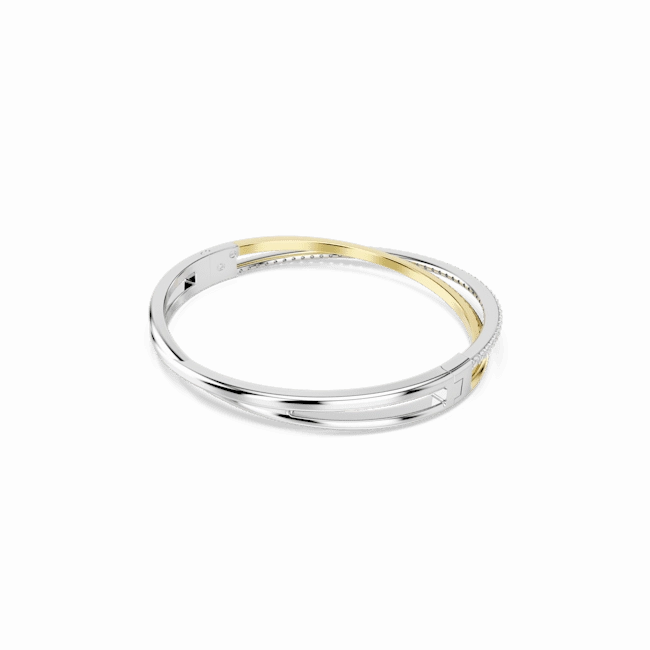 Swarovski Hyperbola Bangle, Round Cut, White, Mixed Metal Finish fashion-jewelry  