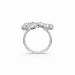 Swarovski Hyperbola Cocktail Ring Infinity, White, Rhodium plated, 50 fashion-jewelry  