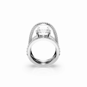 Swarovski Hyperbola Cocktail Ring, Mixed cuts, White, Rhodium plated fashion-jewelry  