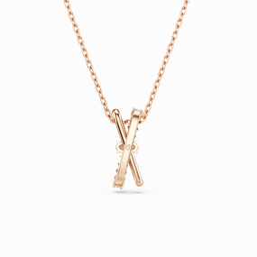 Swarovski Hyperbola Necklace Pendant Mixed Cuts, Twist, White, Rose gold-tone plated fashion-jewelry  
