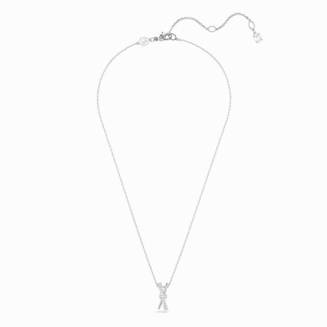 Swarovski Hyperbola Necklace Pendant Mixed Cuts, Twist, White, Rose gold-tone plated
