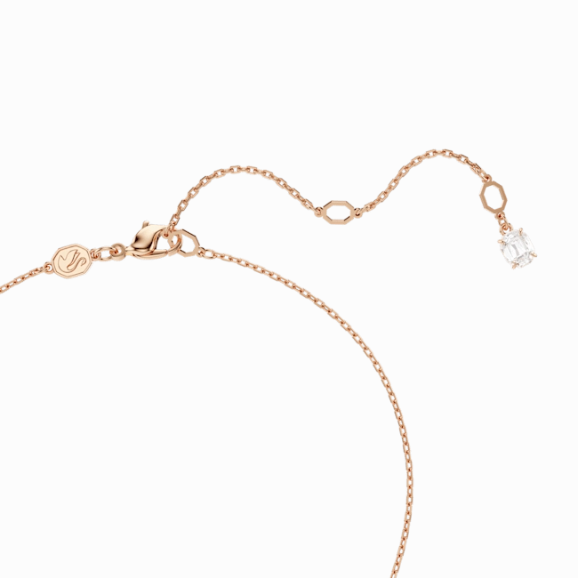 Swarovski Hyperbola Necklace Pendant Mixed Cuts, Twist, White, Rose gold-tone plated