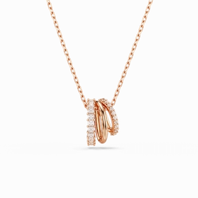 Swarovski Hyperbola necklace pendant Mixed cuts, White, Rose gold-tone plated fashion-jewelry  